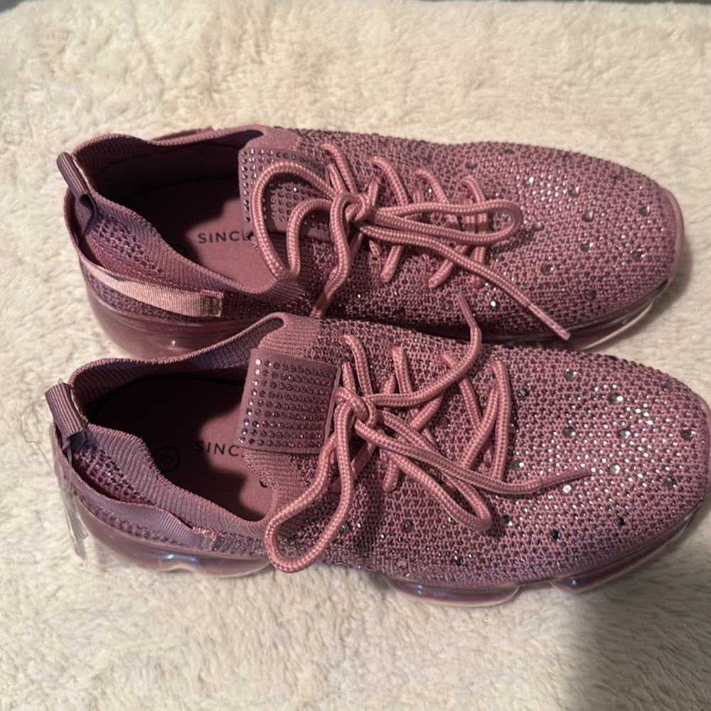 Girls rhinestone sneakers, Sincerely Jules, color-pink, Size 3, New with… - Picture 2 of 6